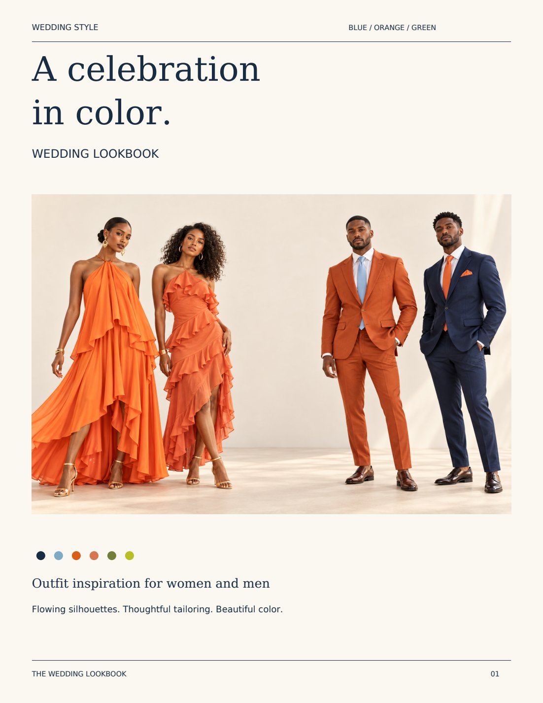 A celebration in color — wedding lookbook cover