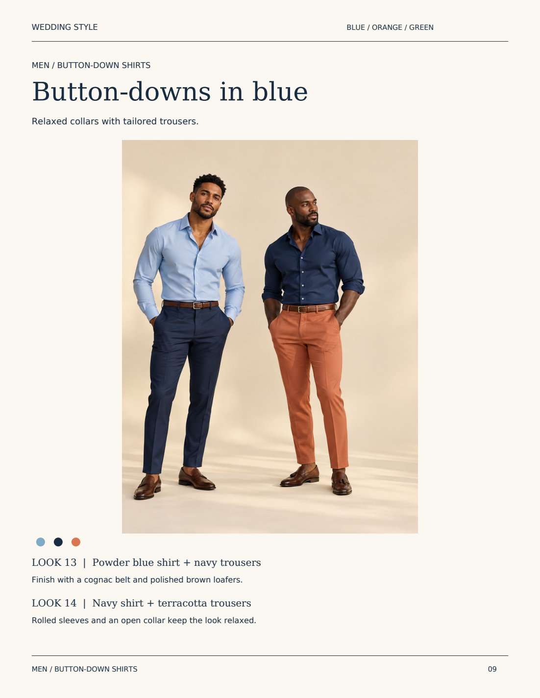 Button-downs in blue
